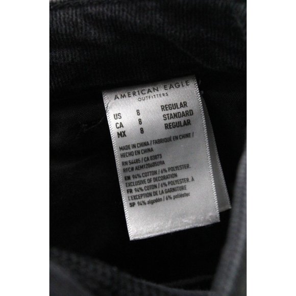 American Eagle Jeans Womens Black Faded Distressed Mom Straight Jeans Size 8 - Picture 10 of 10